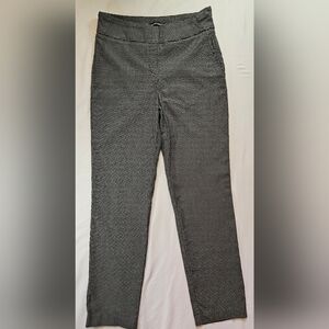 Hilary Radley Womens Black & White Plaid Pull On Straight Leg Pants Size Medium